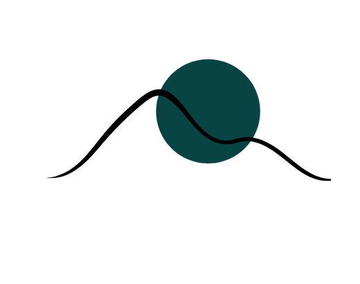illustration de montagne et picto rond vert foncé pour la formation wordpress